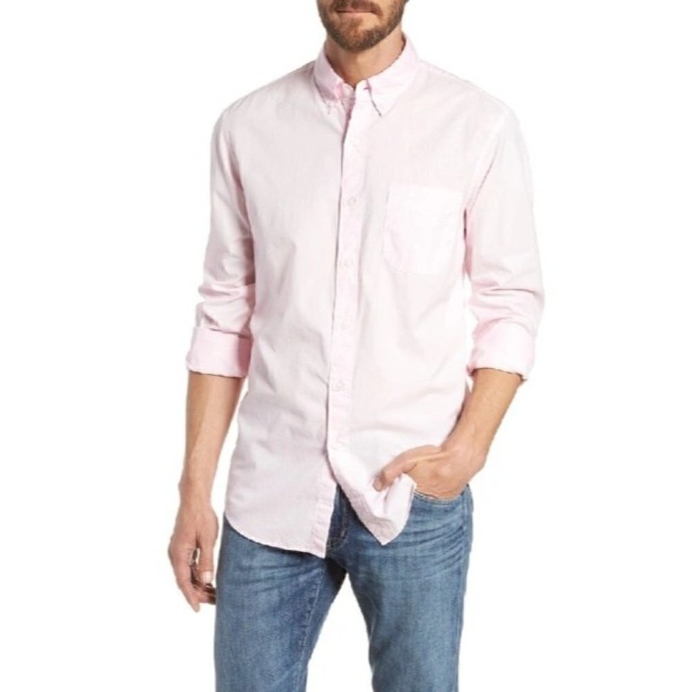 J. Crew Slim Fit Stretch Secret Wash Garment Dyed Sport Long Sleeve Shirt S